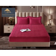 Husa matlasata tip topper din catifea + 2 Fete de Perne - Saltea 160x200- HUD38