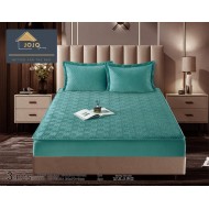 Husa matlasata tip topper din catifea + 2 Fete de Perne - Saltea 160x200- HUD39