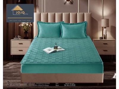 Husa matlasata tip topper din catifea + 2 Fete de Perne - Saltea 160x200- HUD39 Husa matlasata tip topper din catifea + 2 Fete de Perne - Saltea 160x200- HUD39