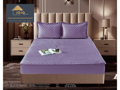 Husa matlasata tip topper din catifea + 2 Fete de Perne - Saltea 160x200- HUD46 Husa matlasata tip topper din catifea + 2 Fete de Perne - Saltea 160x200- HUD46