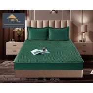 Husa matlasata tip topper din catifea + 2 Fete de Perne - Saltea 160x200- HUD47