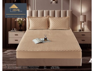 Husa matlasata tip topper din catifea + 2 Fete de Perne - Saltea 160x200- HUD49 Husa matlasata tip topper din catifea + 2 Fete de Perne - Saltea 160x200- HUD49