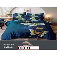 Lenjerie 3D din finet 4 piese 1 Persoana Cearceaf cu Elastec - DJO31