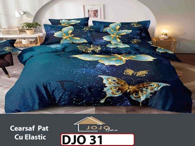 Lenjerie 3D din finet 4 piese 1 Persoana Cearceaf cu Elastec - DJO31 Lenjerie 3D din finet 4 piese 1 Persoana Cearceaf cu Elastec - DJO31