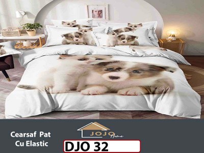 Lenjerie 3D din finet 4 piese 1 Persoana Cearceaf cu Elastec - DJO32 Lenjerie 3D din finet 4 piese 1 Persoana Cearceaf cu Elastec - DJO32