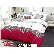 Lenjerie din finet cu 6 piese si cearceaf cu Elastic - DAL182