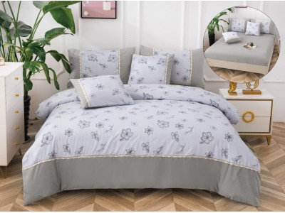 Lenjerie din finet 6 piese cu cearceaf elastic - FRC05 Lenjerie din finet 6 piese cu cearceaf elastic - FRC05