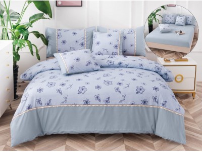 Lenjerie din finet 6 piese cu cearceaf elastic - FRC06 Lenjerie din finet 6 piese cu cearceaf elastic - FRC06