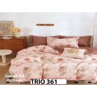 Lenjerie din FINET cu  6 piese cu cearceaf elastic - TRIO361