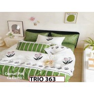 Lenjerie din FINET cu  6 piese cu cearceaf elastic - TRIO363