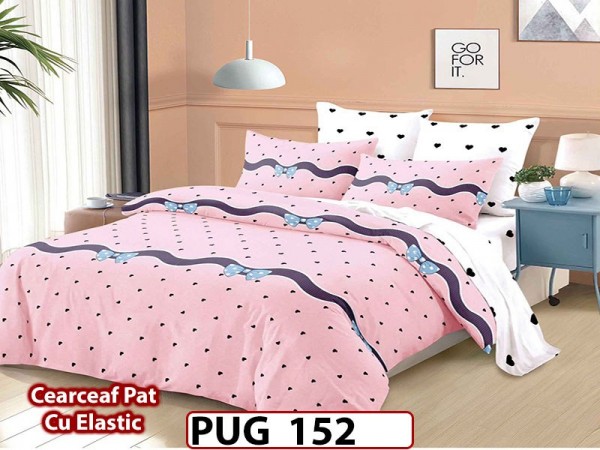 Lenjerie din finet 6 piese si cearceaf cu Elastic - PUG152