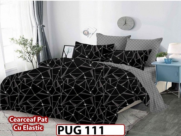 Lenjerie din finet 6 piese si cearceaf cu Elastic - PUG111