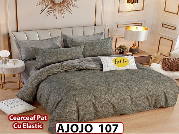 Lenjerie din finet 6 piese si cearceaf cu Elastic - AJOJO107