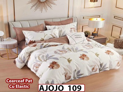Lenjerie din finet 6 piese si cearceaf cu Elastic - AJOJO109 Lenjerie din finet 6 piese si cearceaf cu Elastic - AJOJO109