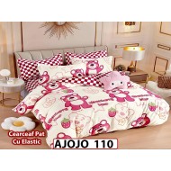 Lenjerie din finet 6 piese si cearceaf cu Elastic - AJOJO110