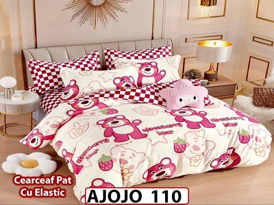 Lenjerie din finet 6 piese si cearceaf cu Elastic - AJOJO110 Lenjerie din finet 6 piese si cearceaf cu Elastic - AJOJO110