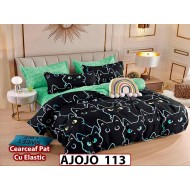 Lenjerie din finet 6 piese si cearceaf cu Elastic - AJOJO113