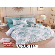 Lenjerie din finet 6 piese si cearceaf cu Elastic - AJOJO114