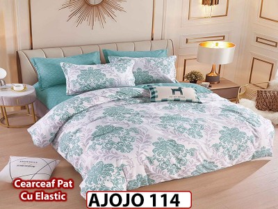 Lenjerie din finet 6 piese si cearceaf cu Elastic - AJOJO114 Lenjerie din finet 6 piese si cearceaf cu Elastic - AJOJO114