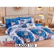 Lenjerie din finet 6 piese si cearceaf cu Elastic - AJOJO115