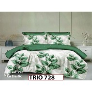Lenjerie din finet  6 piese cearceaf cu elastic - TRIO728