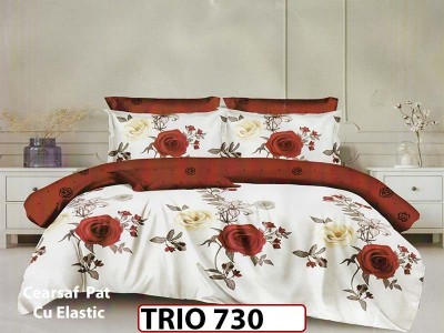 Lenjerie din finet  6 piese cearceaf cu elastic - TRIO730 Lenjerie din finet  6 piese cearceaf cu elastic - TRIO730