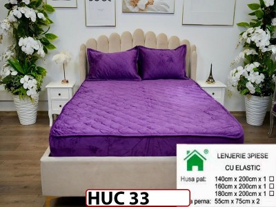 Husa matlasata tip topper din catifea 180x200 - Pat 2 Persoane - HUC33 Husa matlasata tip topper din catifea 180x200 - Pat 2 Persoane - HUC33