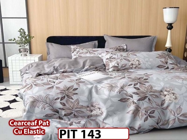 Lenjerie din finet  6 piese si cearceaf cu elastic - PIT143