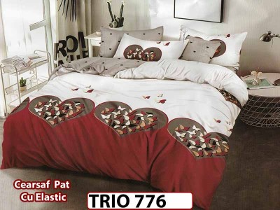 Lenjerie din finet  6 piese cearceaf cu elastic - TRIO776 Lenjerie din finet  6 piese cearceaf cu elastic - TRIO776
