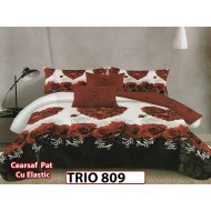 Lenjerie din finet  6 piese cearceaf cu elastic - TRIO809