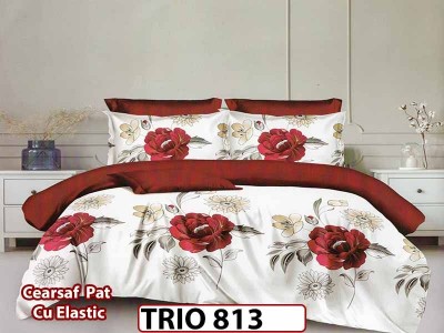 Lenjerie din finet  6 piese cearceaf cu elastic - TRIO813 Lenjerie din finet  6 piese cearceaf cu elastic - TRIO813
