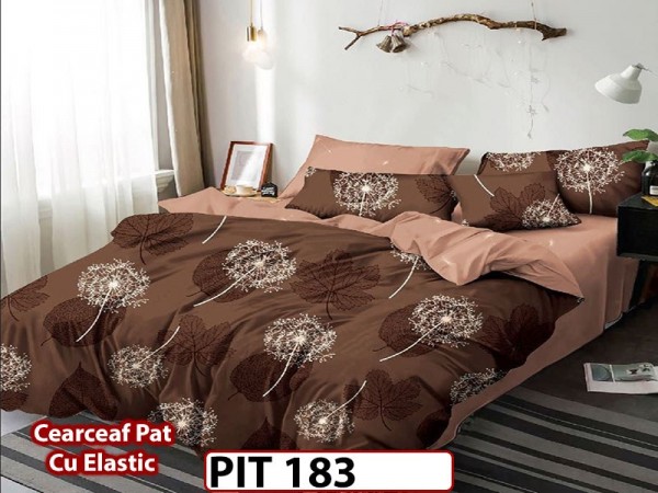 Lenjerie din finet  6 piese si cearceaf cu elastic - PIT183