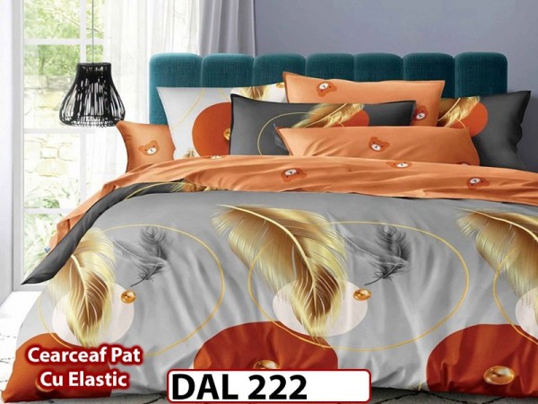 Lenjerie din finet cu 6 piese si cearceaf cu Elastic - DAL222