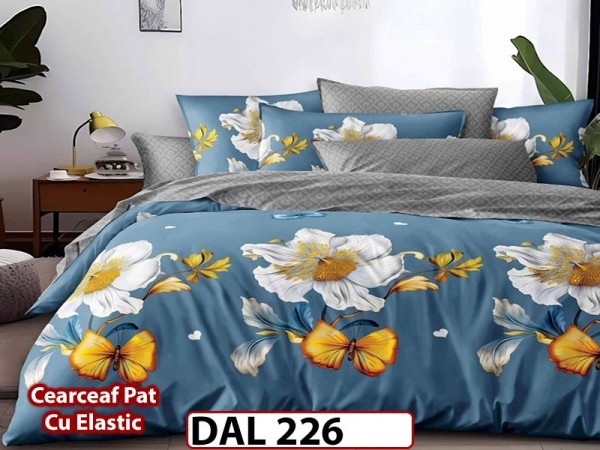 Lenjerie din finet cu 6 piese si cearceaf cu Elastic - DAL226