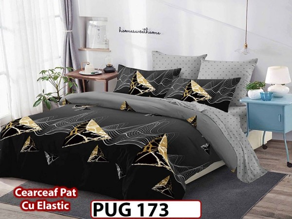 Lenjerie din finet 6 piese si cearceaf cu Elastic - PUG173