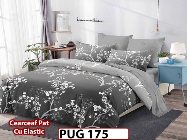 Lenjerie din finet 6 piese si cearceaf cu Elastic - PUG175