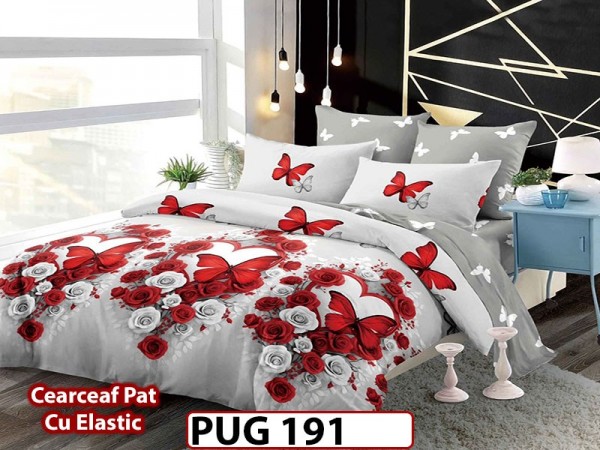 Lenjerie din finet 6 piese si cearceaf cu Elastic - PUG191