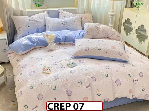 Lenjerie creponata din Finet 1 persoana cu elastic - CREP07