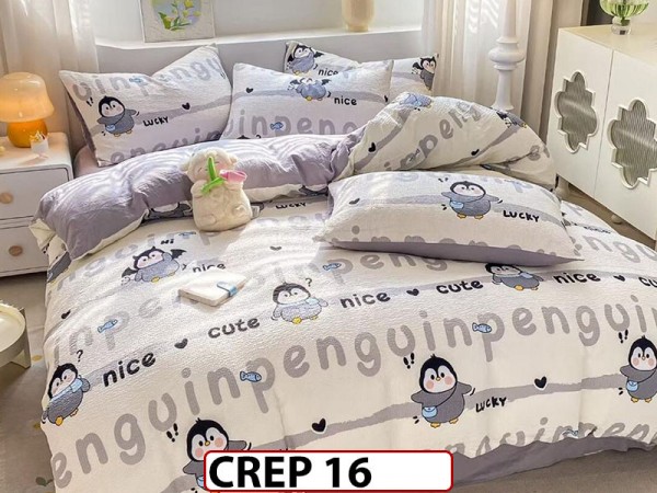 Lenjerie creponata din Finet 1 persoana cu elastic - CREP16