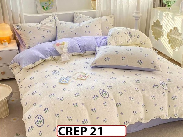 Lenjerie creponata din Finet 1 persoana cu elastic - CREP21