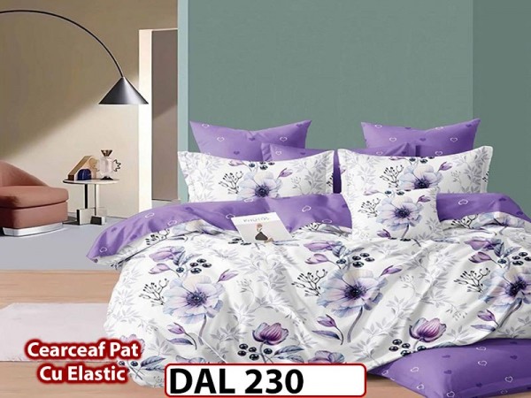 Lenjerie din finet cu 6 piese si cearceaf cu Elastic - DAL230