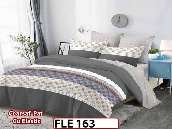 Lenjerie din finet  6 piese si cearceaf cu elastic - FLE163