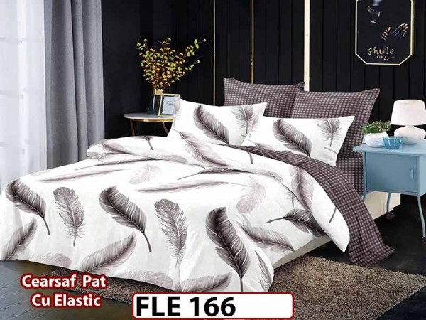 Lenjerie din finet  6 piese si cearceaf cu elastic - FLE166