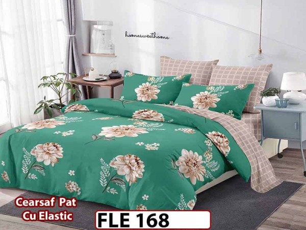 Lenjerie din finet  6 piese si cearceaf cu elastic - FLE168