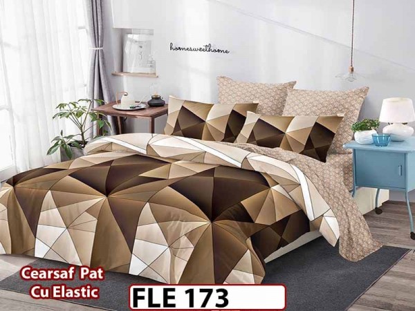 Lenjerie din finet  6 piese si cearceaf cu elastic - FLE173