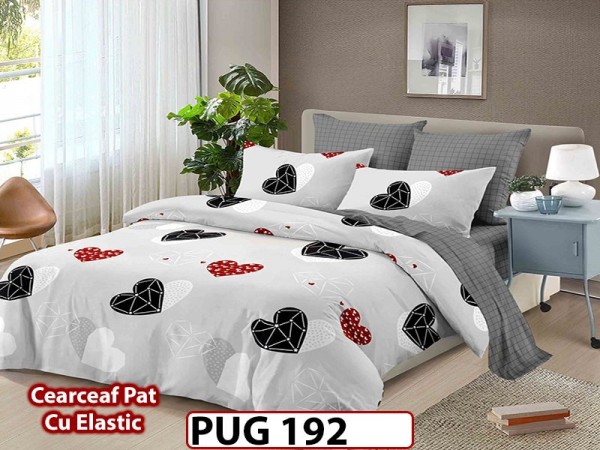 Lenjerie din finet 6 piese si cearceaf cu Elastic - PUG192