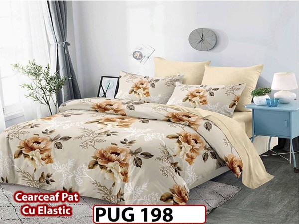 Lenjerie din finet 6 piese si cearceaf cu Elastic - PUG198