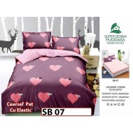 Lenjerie din bumbac Satinat 4 piese Pucioasa cu Elastic - SB 07