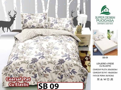 Lenjerie din bumbac Satinat 4 piese Pucioasa cu Elastic - SB 09 Lenjerie din bumbac Satinat 4 piese Pucioasa cu Elastic - SB 09