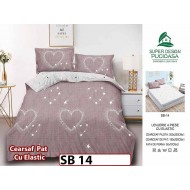 Lenjerie din bumbac Satinat 4 piese Pucioasa cu Elastic - SB 14